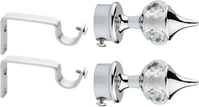 Ghazian Silver Curtain Knobs, Rod Rail Bracket Metal(Pack of 4)