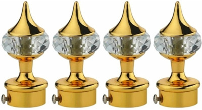 HELENSON Gold Curtain Knobs, Rod Rail Bracket Metal(Pack of 4)
