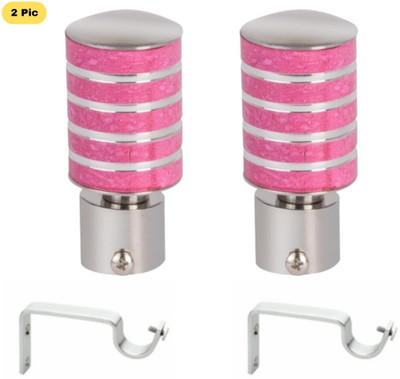 ZAPEX Pink Rod Rail Bracket, Curtain Knobs Metal(Pack of 2)