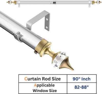GLOXY Silver, Gold Curtain Knobs, Curtain Rods, Rod Rail Bracket Metal(Pack of 1)
