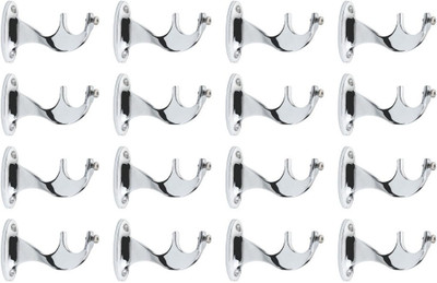 RKOING Silver Rod Rail Bracket, Curtain Knobs Metal(Pack of 16)