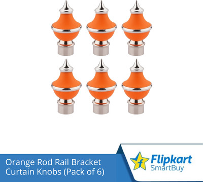 Flipkart SmartBuy Orange Curtain Knobs, Rod Rail Bracket Metal(Pack of 6)