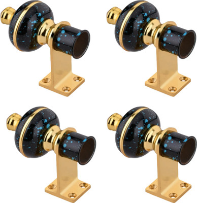 Salveen Black, Gold, Blue Curtain Knobs Metal(Pack of 4)