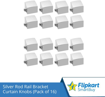 Flipkart SmartBuy Silver Curtain Knobs, Rod Rail Bracket Metal