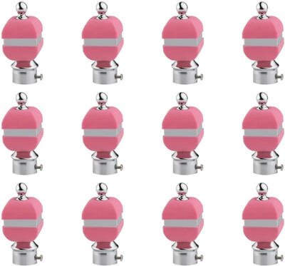 ZYREX Pink Rod Rail Bracket, Curtain Knobs Metal(Pack of 12)