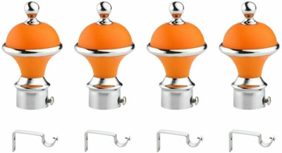 Inkart Orange Curtain Knobs, Rod Rail Bracket Metal(Pack of 8)