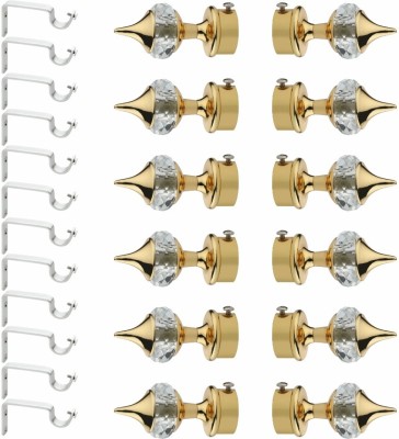 KGL Gold, Silver Rod Rail Bracket, Curtain Knobs Metal(Pack of 24)