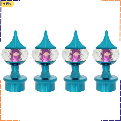 ZAPEX Blue Rod Rail Bracket, Curtain Knobs Metal(Pack of 4)