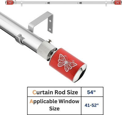 GLOXY Red, Silver Curtain Knobs, Curtain Rods, Rod Rail Bracket Metal(Pack of 1)