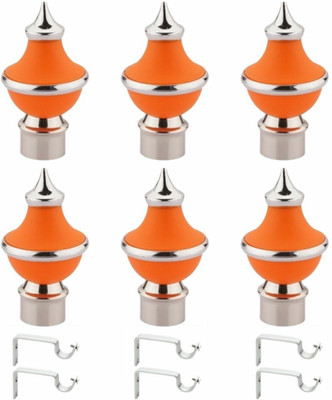 Inkart Orange Rod Rail Bracket, Curtain Knobs Metal(Pack of 12)