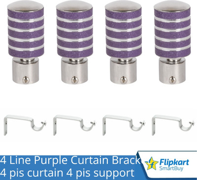 Flipkart SmartBuy Purple Curtain Knobs, Rod Rail Bracket Metal