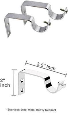 DS Creations Silver Rod Rail Bracket Metal(Pack of 8)