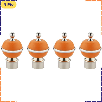 ZAPEX Orange Rod Rail Bracket, Curtain Knobs Metal