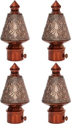 ZAPEX Brown Curtain Knobs, Rod Rail Bracket Metal(Pack of 4)