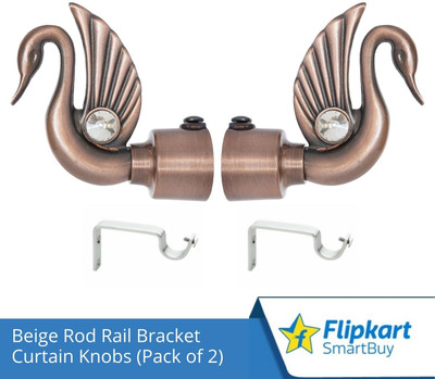 Flipkart SmartBuy Beige Curtain Knobs, Rod Rail Bracket Metal(Pack of 2)