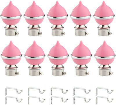 krina Silver, Pink Rod Rail Bracket, Curtain Knobs Metal(Pack of 20)