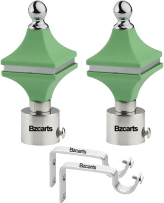 Bzcarts Green Curtain Knobs, Rod Rail Bracket, Curtain Hooks Metal(Pack of 2)