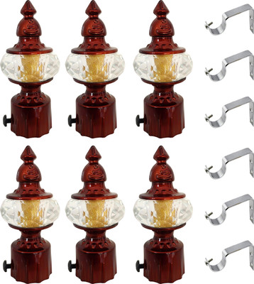 ZedZero Brown Rod Rail Bracket Metal(Pack of 6)