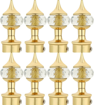 Dorami Gold Curtain Knobs, Rod Rail Bracket Metal(Pack of 8)