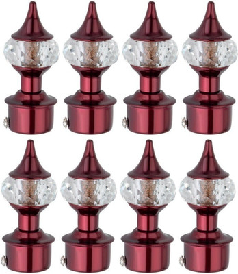 Dorami Maroon Curtain Knobs, Rod Rail Bracket Metal(Pack of 8)