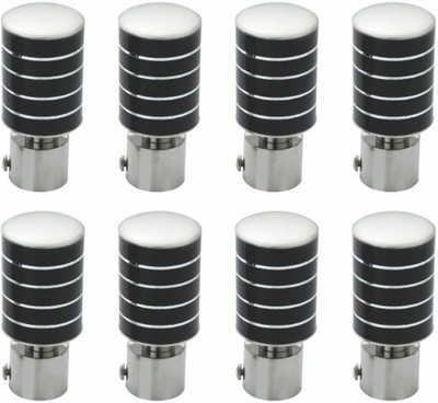 RKOING Black, Silver Curtain Knobs, Rod Rail Bracket Metal(Pack of 8)