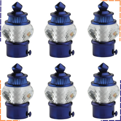 ZAPEX Blue Curtain Knobs, Rod Rail Bracket Metal(Pack of 6)