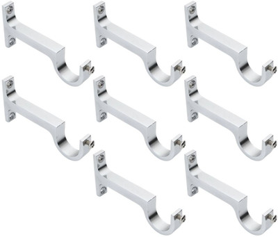 RKOING Silver Rod Rail Bracket, Curtain Knobs Metal(Pack of 8)