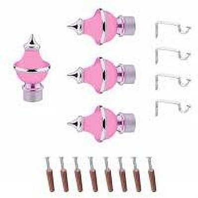 MAHADEV INDUSTRIES Pink Curtain Knobs Metal(Pack of 4)