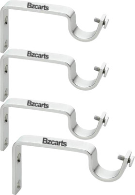 Bzcarts White, Red Rod Rail Bracket, Curtain Knobs, Curtain Hooks Metal(Pack of 4)