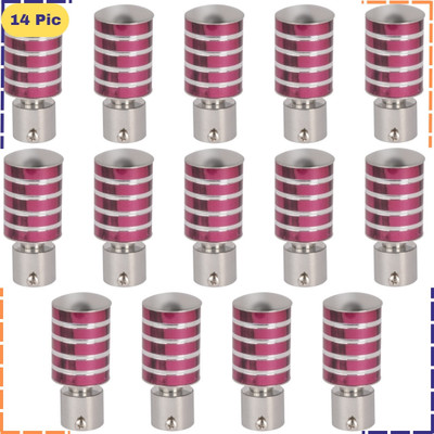 ZAPEX Purple, Silver Rod Rail Bracket, Curtain Knobs Metal(Pack of 14)