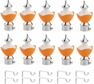 RKOING Orange Rod Rail Bracket, Curtain Knobs Metal(Pack of 20)