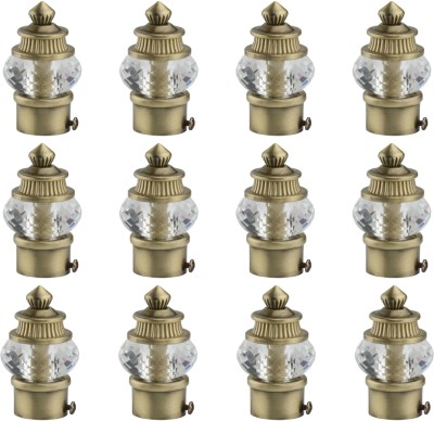 METZO Gold Curtain Knobs, Rod Rail Bracket Metal(Pack of 12)