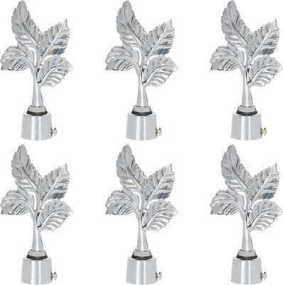 ZAPEX Silver Curtain Knobs, Rod Rail Bracket Metal(Pack of 6)