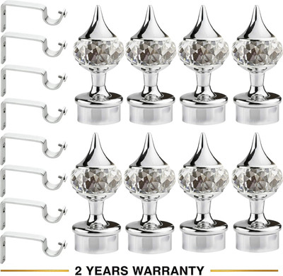 Ghazian Silver Curtain Knobs, Rod Rail Bracket Metal(Pack of 16)