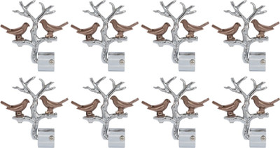 ZAPEX Silver Curtain Knobs, Rod Rail Bracket Metal(Pack of 8)