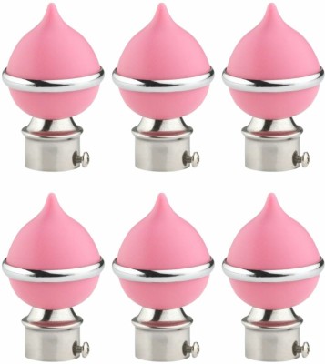 krina Pink Rod Rail Bracket, Curtain Knobs Metal(Pack of 6)