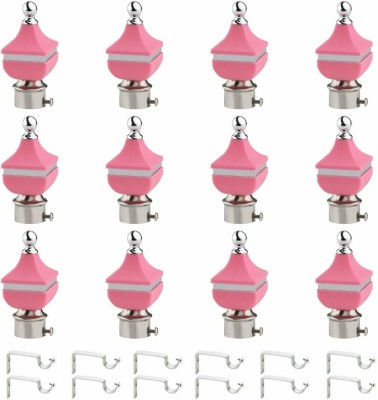 krina Silver, Pink Rod Rail Bracket, Curtain Knobs Metal(Pack of 24)