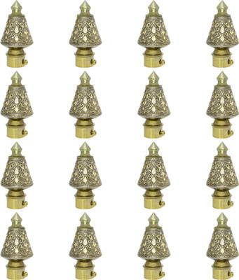 ZYREX Gold Curtain Knobs, Rod Rail Bracket Metal(Pack of 16)