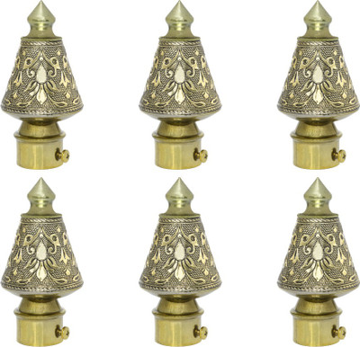 ZYREX Gold Curtain Knobs, Rod Rail Bracket Metal(Pack of 6)