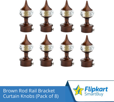 Flipkart SmartBuy Brown Curtain Knobs, Rod Rail Bracket Metal(Pack of 8)