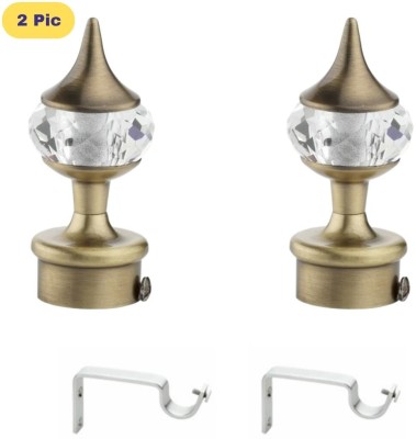 ZAPEX Silver, Gold Rod Rail Bracket, Curtain Knobs Metal(Pack of 2)