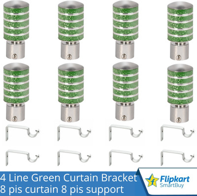 Flipkart SmartBuy Green Curtain Knobs, Rod Rail Bracket Metal(Pack of 8)