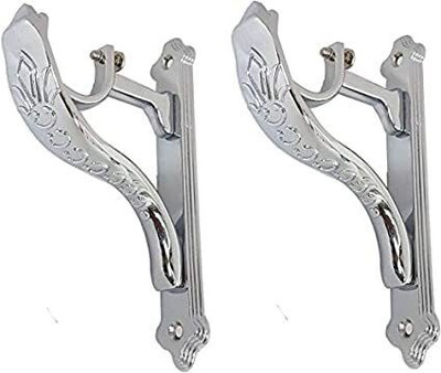 Ebenezer Silver Rod Rail Bracket Metal(Pack of 2)