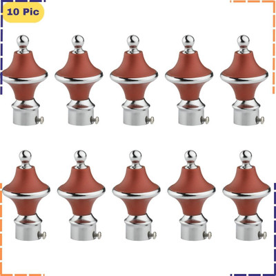 ZAPEX Brown Rod Rail Bracket, Curtain Knobs Metal(Pack of 10)