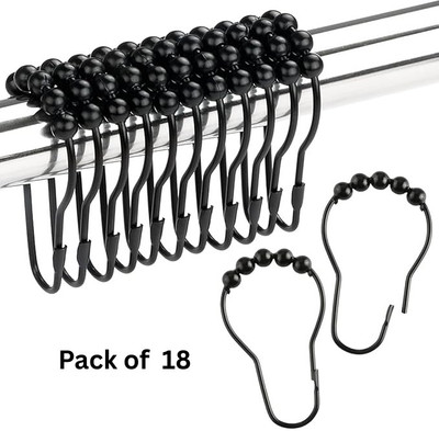 AORDEY Black Curtain Hooks Metal