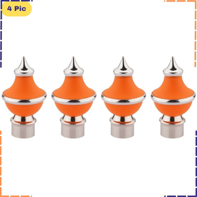 ZAPEX Orange Rod Rail Bracket, Curtain Knobs Metal(Pack of 4)