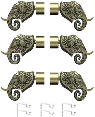 ZAPEX Gold Rod Rail Bracket, Curtain Knobs Metal(Pack of 6)