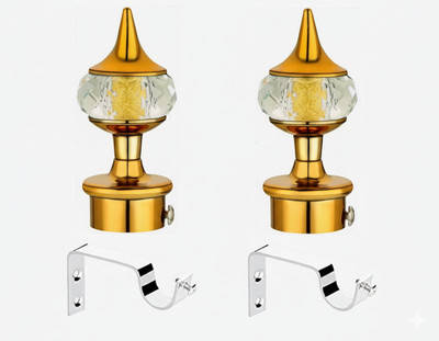 AAS COPULA Gold Curtain Rods, Curtain Hooks, Curtain Knobs, Tassels, Rod Rail Bracket Metal(Pack of 4)