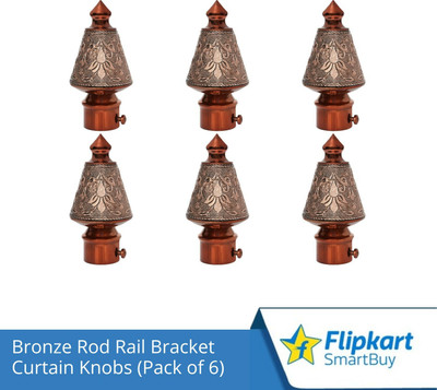 Flipkart SmartBuy Brown Curtain Knobs, Rod Rail Bracket Metal(Pack of 6)