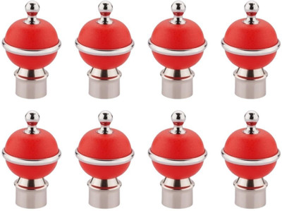 METZO Red Rod Rail Bracket, Curtain Knobs Metal(Pack of 8)